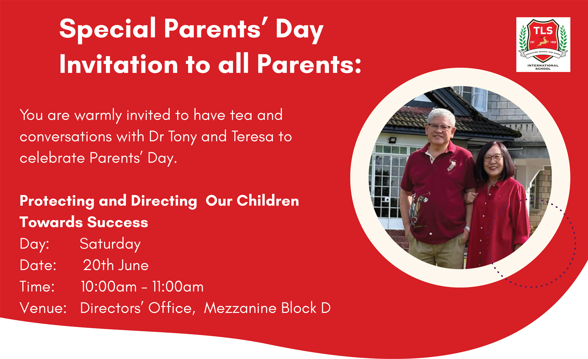 Special Parents’ Day Invitation to all Parents
